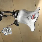 2-punktowa lampa sufitowa z metalu i ceramiki z ręcznie malowanymi różami - Pisa Viadurini