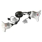 Lampa sufitowa 2 światła z metalu i ceramiki z ręcznie malowanymi różami - Pisa Viadurini