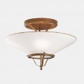 3-punktowa lampa sufitowa z mosiądzu i stożkowego szkła Murano - Country autorstwa Il Fanale