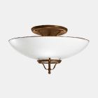 3-punktowa lampa sufitowa z mosiądzu i szkła Murano Semisfera - Country by Il Fanale Viadurini