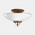 3-punktowa lampa sufitowa z mosiądzu i szkła Murano Semisfera - Country by Il Fanale