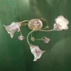 Lampa Sufitowa 3 Światła Metalowe i Ceramiczne Ręcznie Malowane Czerwony Drut - Pisa Viadurini