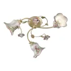 Lampa Sufitowa 3 Światła Metalowe i Ceramiczne Ręcznie Malowane Czerwony Drut - Pisa Viadurini