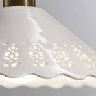 3-punktowa lampa sufitowa z mosiądzu i perforowanej ceramiki - Fiordipizzo firmy Il Fanale Viadurini