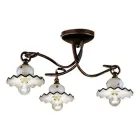 Lampa sufitowa z 3 lub 4 światłami z ręcznie zdobionej ceramiki rzemieślniczej - Rzym Viadurini