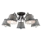 Lampa sufitowa z 3 lub 5 światłami ręcznie malowana ceramika z efektem haftu - Ravenna Viadurini