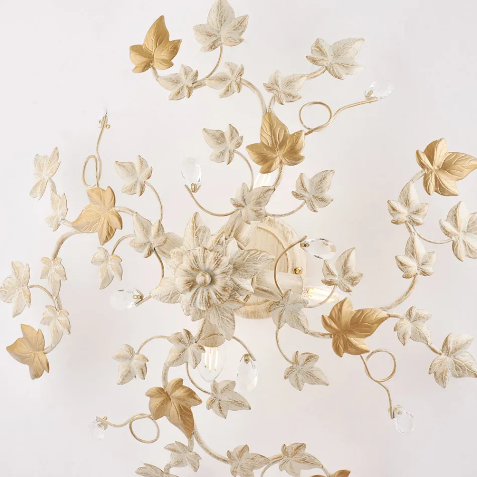 6-punktowa lampa sufitowa z metalu i kryształu do wnętrz o wyrafinowanym stylu – Orchidea Viadurini