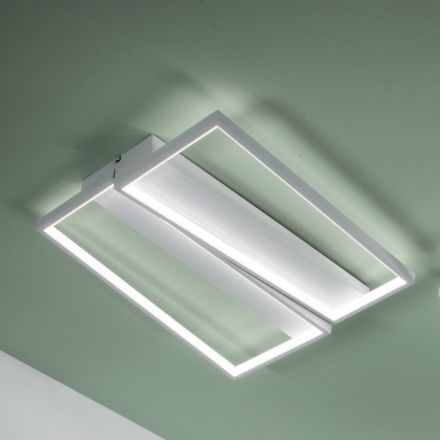 Lampa sufitowa LED z metalową strukturą w białym wykończeniu - Squadra Viadurini