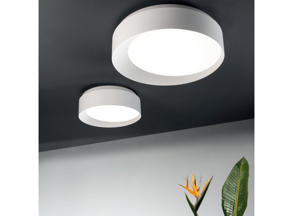 Ściemniana lampa sufitowa LED z czarnego lub pomalowanego na biało metalu - Ascania Viadurini
