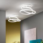 Nowoczesna metalowa lampa sufitowa LED pomalowana na biało - Rivolta Viadurini