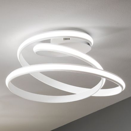 Nowoczesna metalowa lampa sufitowa LED pomalowana na biało - Rivolta Viadurini