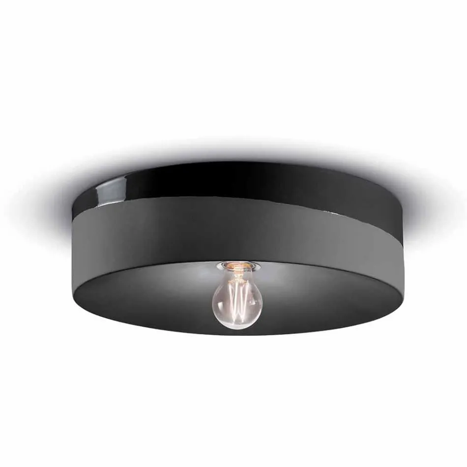 Okrągła lampa sufitowa z kolorowej ceramiki Made in Italy - Ferroluce Pi Viadurini