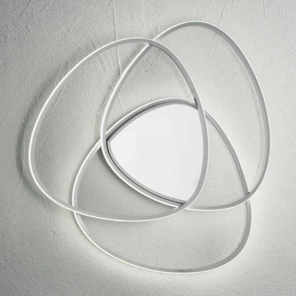 Lampa Sufitowa LED Kinkiet w Złotym lub Srebrnym Wykończeniu Metalu - Rosella Viadurini