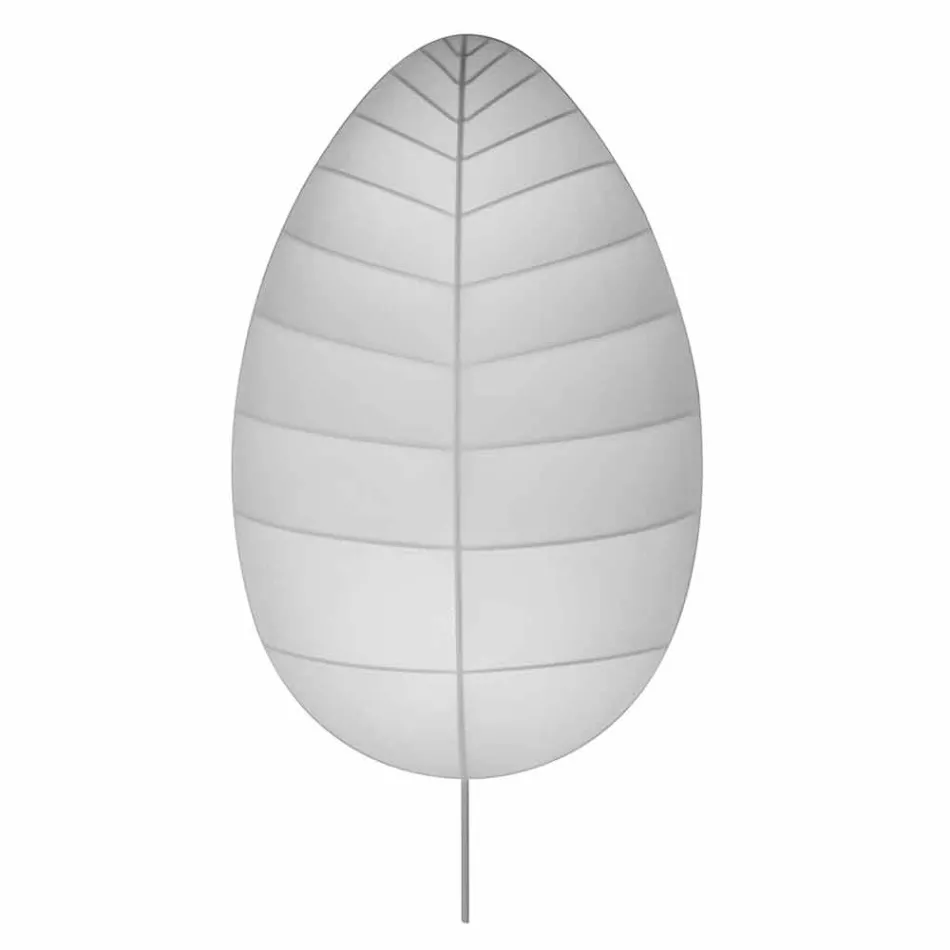 Kinkiet z metalu i białej lycry w 3 wymiarach - liście Viadurini