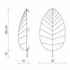 Kinkiet z metalu i białej lycry w 3 wymiarach - liście Viadurini