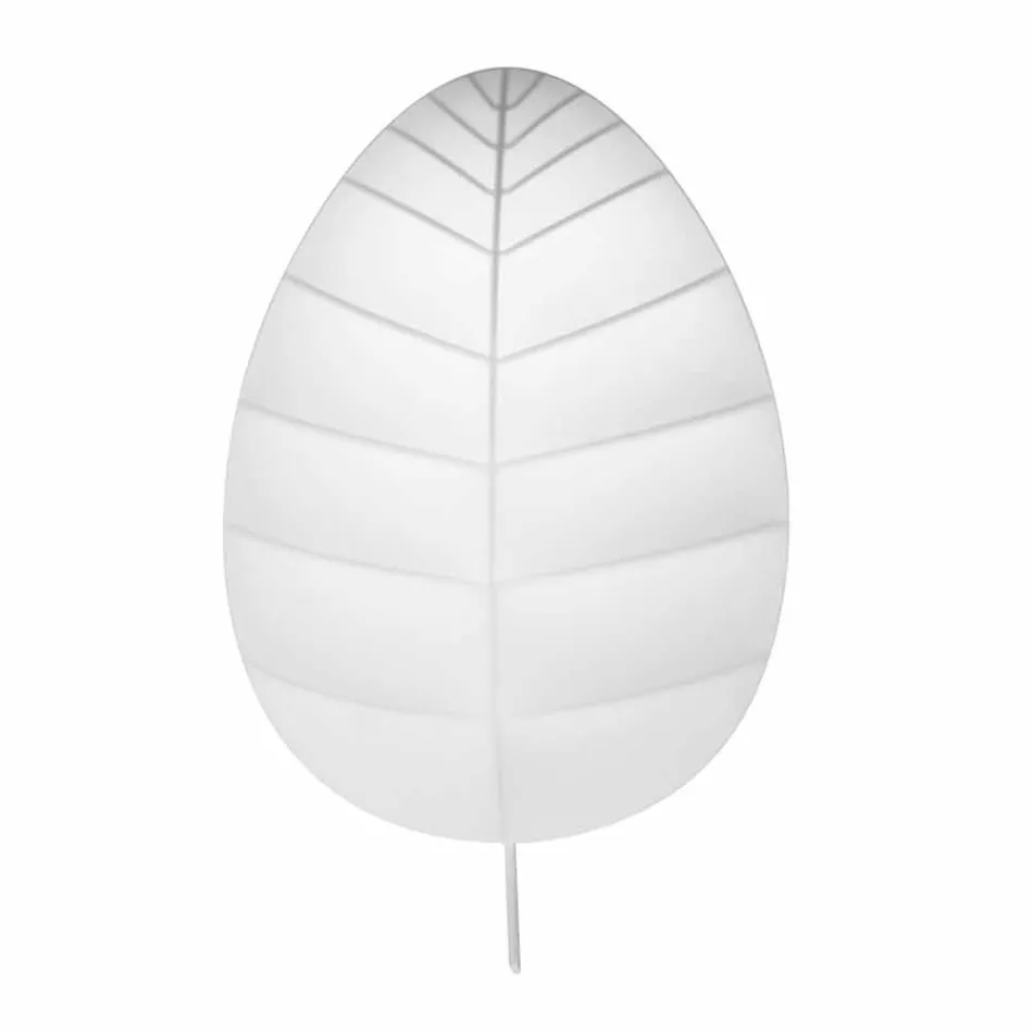 Kinkiet z metalu i białej lycry w 3 wymiarach - liście Viadurini