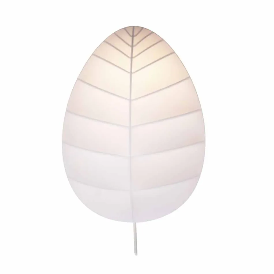 Kinkiet z metalu i białej lycry w 3 wymiarach - liście Viadurini