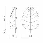 Kinkiet z metalu i białej lycry w 3 wymiarach - liście Viadurini