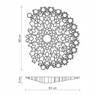 Lampa sufitowa Aplikacja z technopolimeru w kolorze białym lub złotym. Wzór 2 rozmiary - Katedra Viadurini