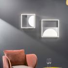 Lampa sufitowa LED w srebrnym metalu z dyfuzorem obwodowym - Arco Viadurini