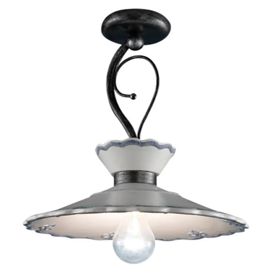 Lampa sufitowa Artisan ręcznie malowana ceramiczna z efektem haftu - Ravenna Viadurini