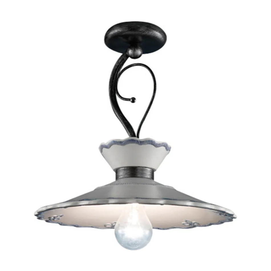 Lampa sufitowa Artisan ręcznie malowana ceramiczna z efektem haftu - Ravenna Viadurini