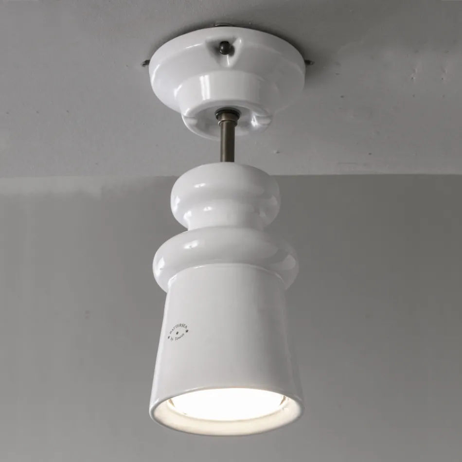 Ręcznie wykonana lampa sufitowa z majoliki i aluminium Made in Italy - Toscot Battersea Viadurini