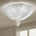 Ręcznie robiona lampa sufitowa ze szkła weneckiego i metalu Made in Italy - Fabiana Viadurini