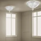 Ręcznie robiona lampa sufitowa ze szkła weneckiego i metalu Made in Italy - Fabiana Viadurini