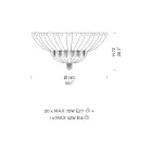 Klasyczna lampa sufitowa ze szkła weneckiego i metalu Made in Italy - Fabiana Viadurini