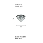 Klasyczna złota metalowa lampa sufitowa i luksusowe kryształowe wisiorki - Jerome Viadurini