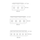 Lampa sufitowa z płaską płytą szklaną z obniżonymi oprawkami - Kora Viadurini