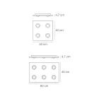 Lampa sufitowa z płaską płytą szklaną z możliwością obniżenia. Wyprodukowano we Włoszech - Kora Viadurini