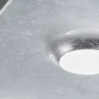 Lampa sufitowa z płaską płytą szklaną z możliwością obniżenia. Wyprodukowano we Włoszech - Kora Viadurini