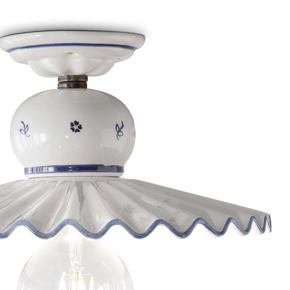 Ręcznie zdobiona ceramiczna lampa sufitowa Artisan w kraju, 2 rozmiary - Rzym Viadurini