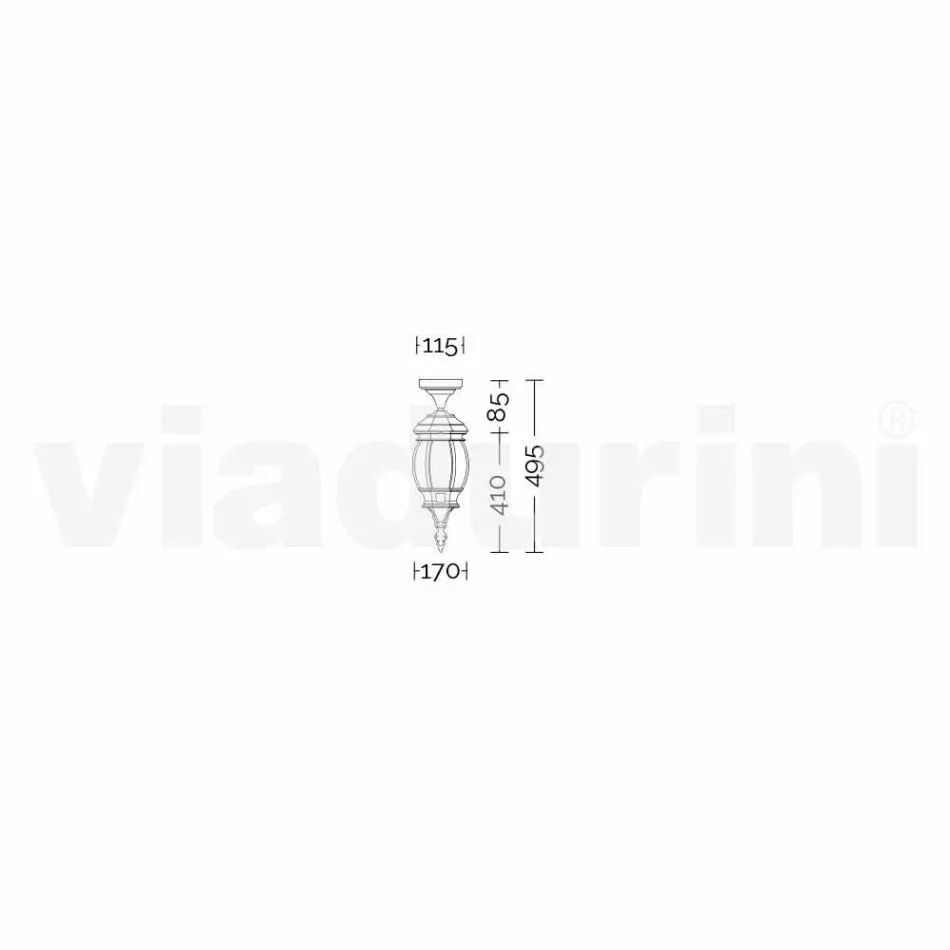 Zewnętrzna lampa sufitowa z odlewanego ciśnieniowo aluminium produkowanego we Włoszech, Anika Viadurini