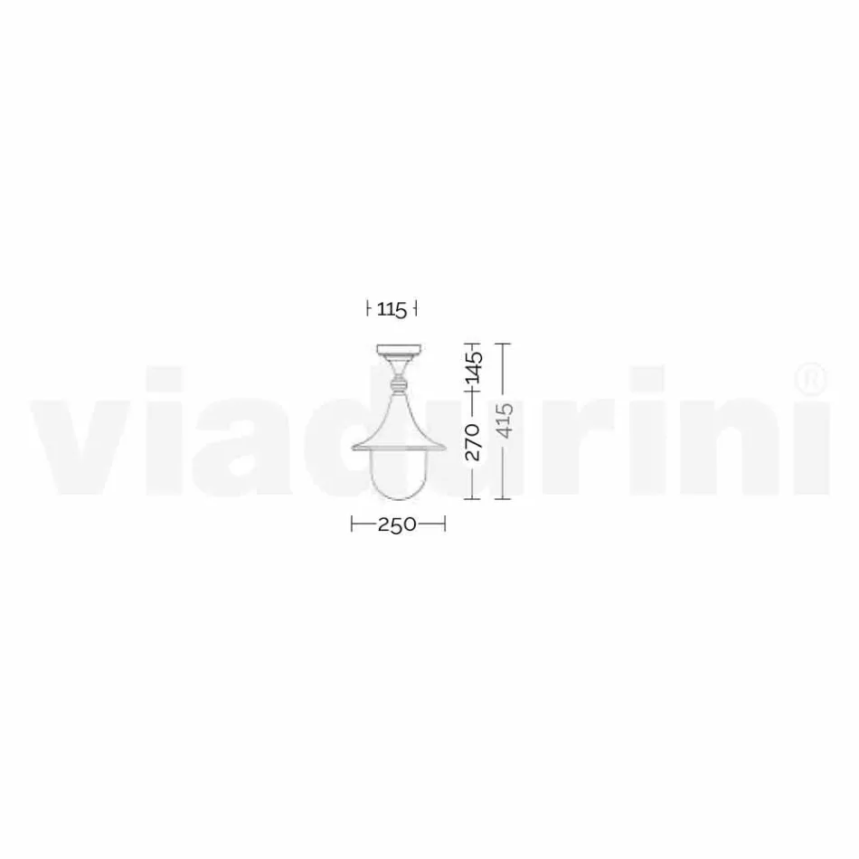 Ogrodowa lampa sufitowa z odlewanego ciśnieniowo aluminium produkowanego we Włoszech, Anusca Viadurini