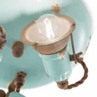 Konstrukcja lampy sufitowe z trzema reflektory stylu przemysłowych Allison Ferroluce Viadurini