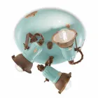 Konstrukcja lampy sufitowe z trzema reflektory stylu przemysłowych Allison Ferroluce Viadurini