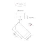 Regulowana lampa sufitowa Spotlight z białego lub czarnego aluminium, 4 sztuki - Lazzaro Viadurini