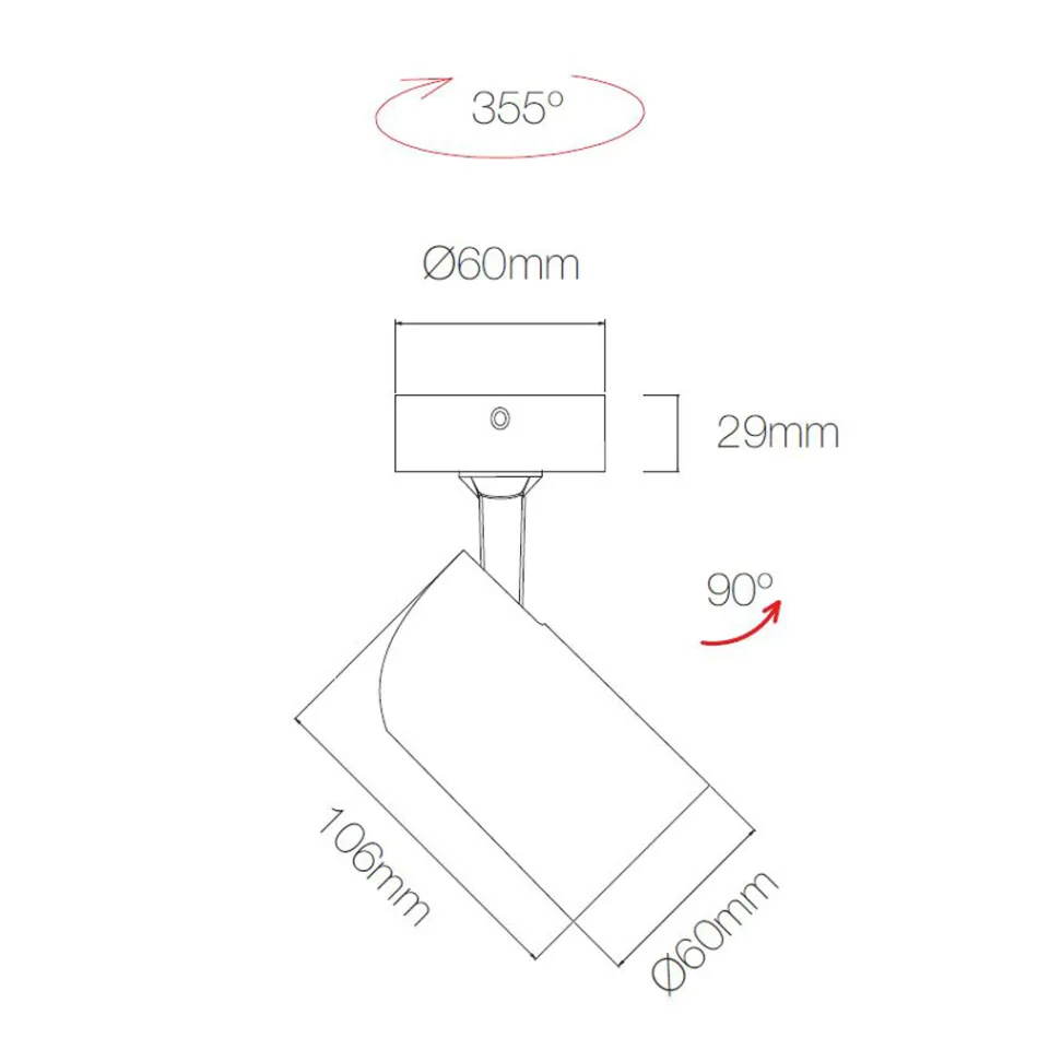 Regulowana lampa sufitowa Spotlight z białego lub czarnego aluminium, 4 sztuki - Lazzaro Viadurini