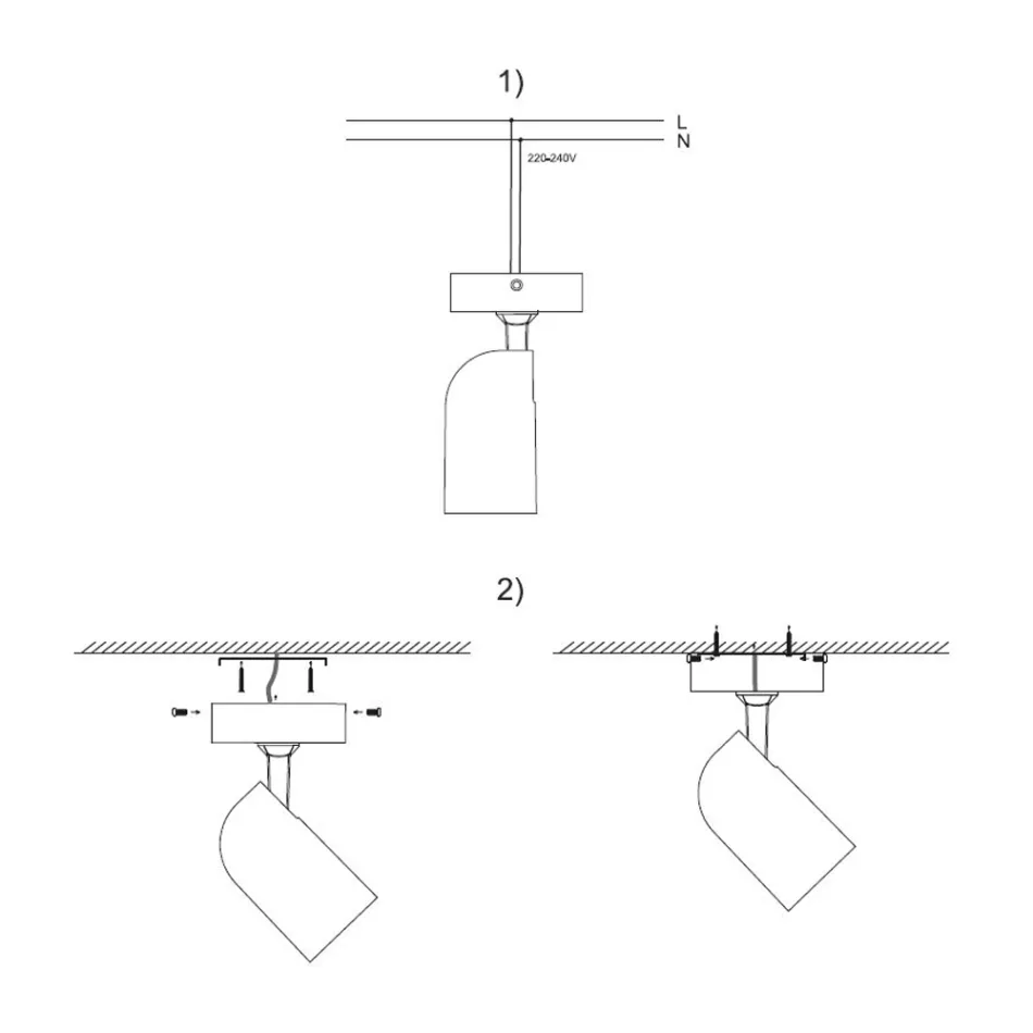 Regulowana lampa sufitowa Spotlight z białego lub czarnego aluminium, 4 sztuki - Lazzaro Viadurini