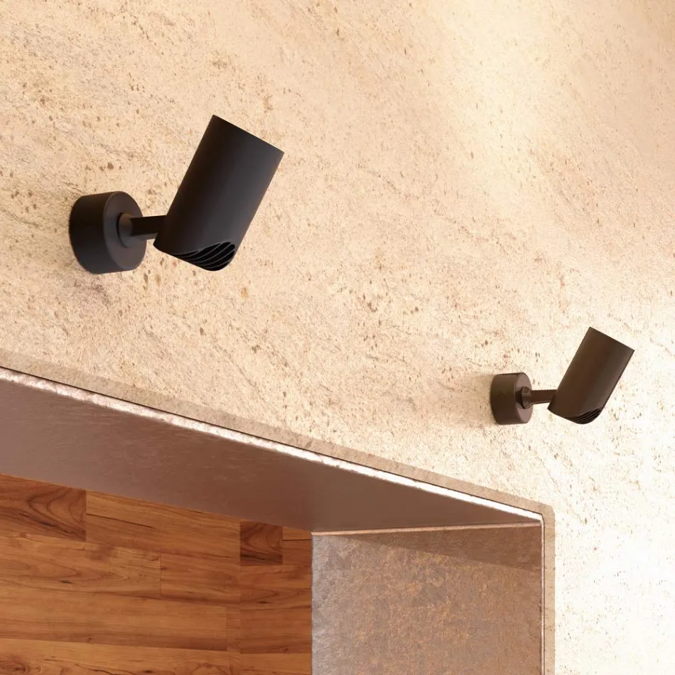 Regulowana lampa sufitowa Spotlight z białego lub czarnego aluminium, 4 sztuki - Lazzaro Viadurini