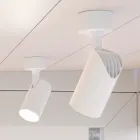 Regulowana lampa sufitowa Spotlight z białego lub czarnego aluminium, 4 sztuki - Lazzaro Viadurini