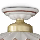 Plisowana błyszcząca ceramiczna lampa sufitowa i ręcznie malowana krawędź - Laquila Viadurini
