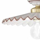 Plisowana błyszcząca ceramiczna lampa sufitowa i ręcznie malowana krawędź - Laquila Viadurini
