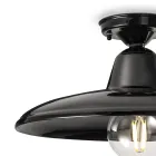 Industrialna czarna lampa sufitowa w stylu vintage z ceramiki i żelaza - Bew Viadurini