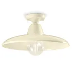 Lampa sufitowa z czarnej lub białej ceramiki i przemysłowego żelaza vintage - Bew Viadurini