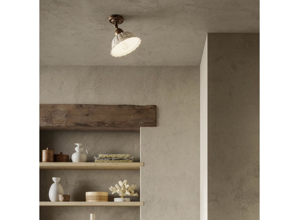 Ceramiczna lampa sufitowa w stylu secesyjnym ze złączem Anita Il Fanale Viadurini