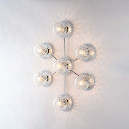 Lampa sufitowa z żelaza wyprodukowana we Włoszech do dekoracji wnętrz - Como Viadurini